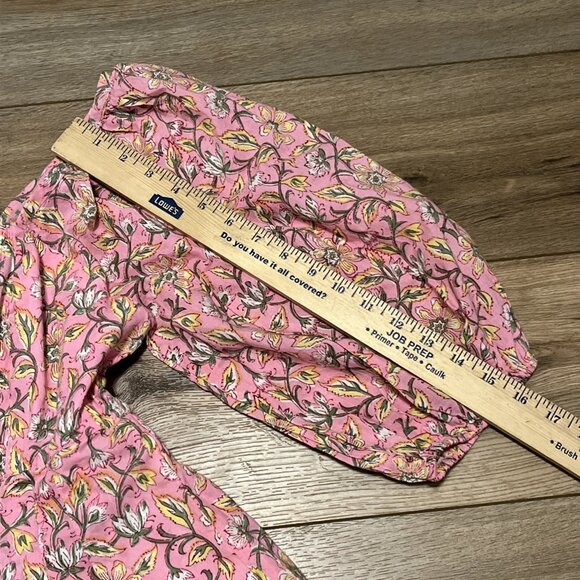 Madison Mathews Hope Mini Dress SZ Large Pink Floral Back Bow Tie Stretch - Picture 3 of 9